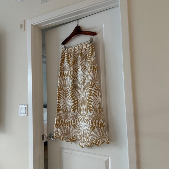 Farm Rio Off-White Lace Nature Midi Skirt - Picture 6 of 8